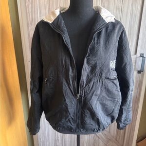 Adidas Women's Black Windbreaker Jacket (Size Medium)